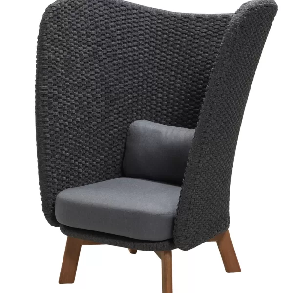 Cane-line Peacock Wing Highbacksessel mit Teakholzbeinen & Kissensatz – wetterfest, modern, bequem, 102cm Breite, ideal für den Garten. Cane-line Peacock Wing Highbacksessel mit Teakholzbeinen & Kissensatz – wetterfest, modern, bequem, 102cm Breite, ideal für den Garten.