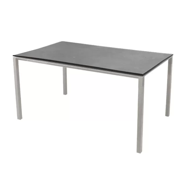 Cane-line Pure Esstisch 150x90 cm - Taupe & Fossil Black, Aluminium mit Keramikplatte, UV-beständig, modern & pflegeleicht für Outdoor Cane-line Pure Esstisch 150x90 cm - Taupe & Fossil Black, Aluminium mit Keramikplatte, UV-beständig, modern & pflegeleicht für Outdoor
