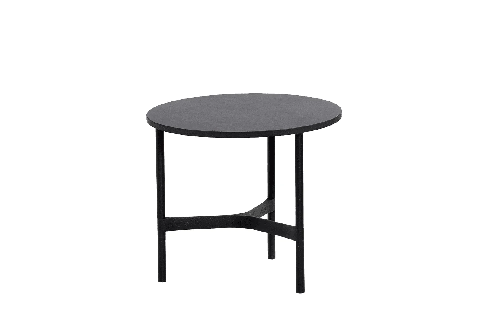 Cane-line Twist Couchtisch Ø 45 cm - Lava Grey, HPL, eleganter Beistelltisch für drinnen und draußen, Design by KATO, teak Rahmen Cane-line Twist Couchtisch Ø 45 cm - Lava Grey, HPL, eleganter Beistelltisch für drinnen und draußen, Design by KATO, teak Rahmen