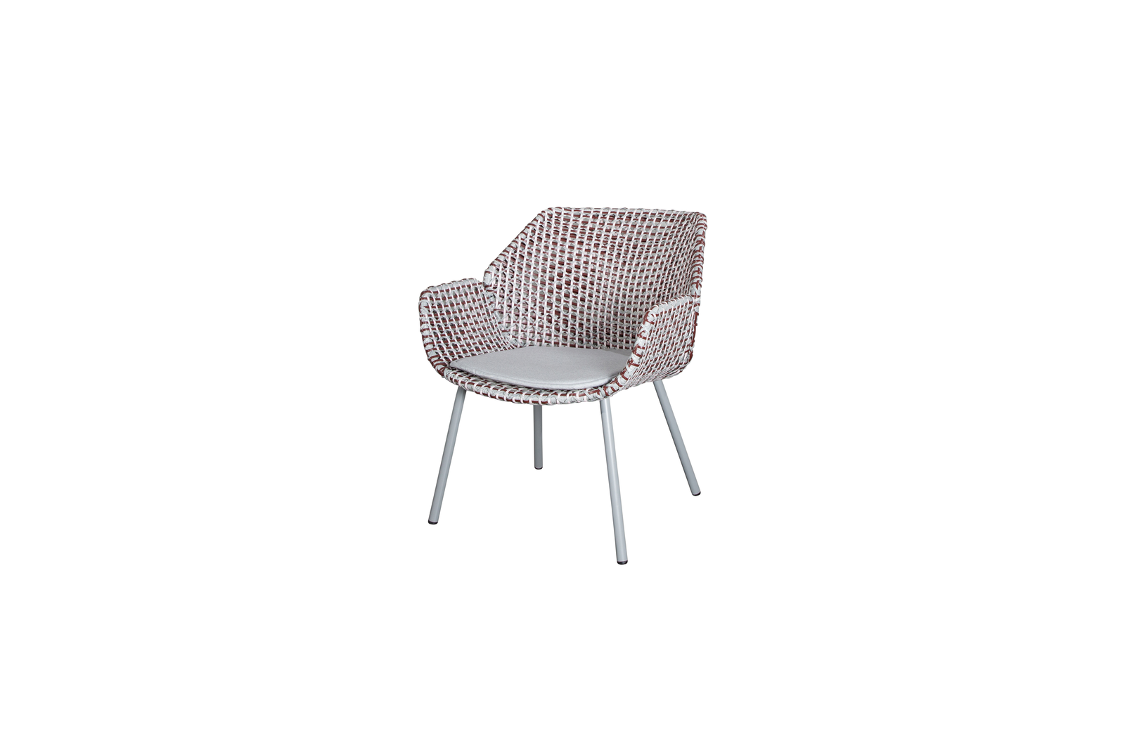 Cane-line Vibe Loungesessel - Light Grey/Bordeaux/Dusty Rose mit Light Grey Kissen, wetterfest, modern, komfortabel, 70x66x78 cm Cane-line Vibe Loungesessel - Light Grey/Bordeaux/Dusty Rose mit Light Grey Kissen, wetterfest, modern, komfortabel, 70x66x78 cm