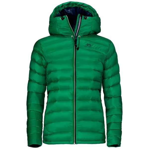 ELEVENATE Damen Daunenjacke Agile – Größe M, Solid Green, 750 cuin, 100% recyceltes Polyamid, isolierte Taschen, regulierbare Kapuze, FC-frei ELEVENATE Damen Daunenjacke Agile – Größe M, Solid Green, 750 cuin, 100% recyceltes Polyamid, isolierte Taschen, regulierbare Kapuze, FC-frei