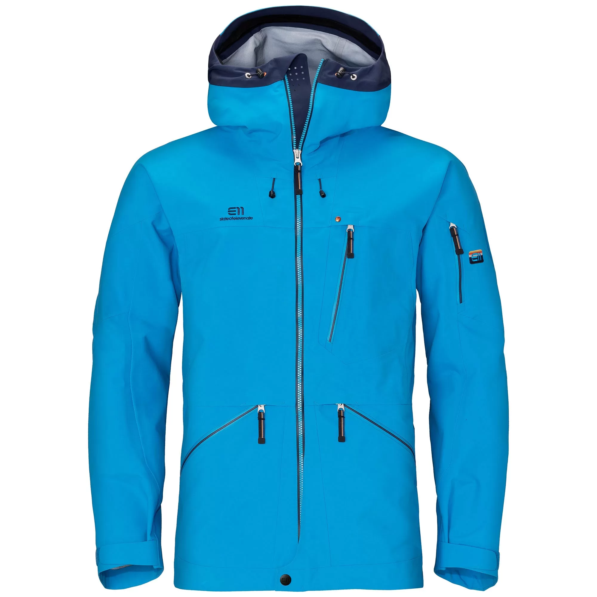 ELEVENATE Backside Hardshelljacke Herren L - Active Blue, 3-lagig, wasserdicht, atmungsaktiv, 60% recycelte Materialien, Freeride Skijacke ELEVENATE Backside Hardshelljacke Herren L - Active Blue, 3-lagig, wasserdicht, atmungsaktiv, 60% recycelte Materialien, Freeride Skijacke