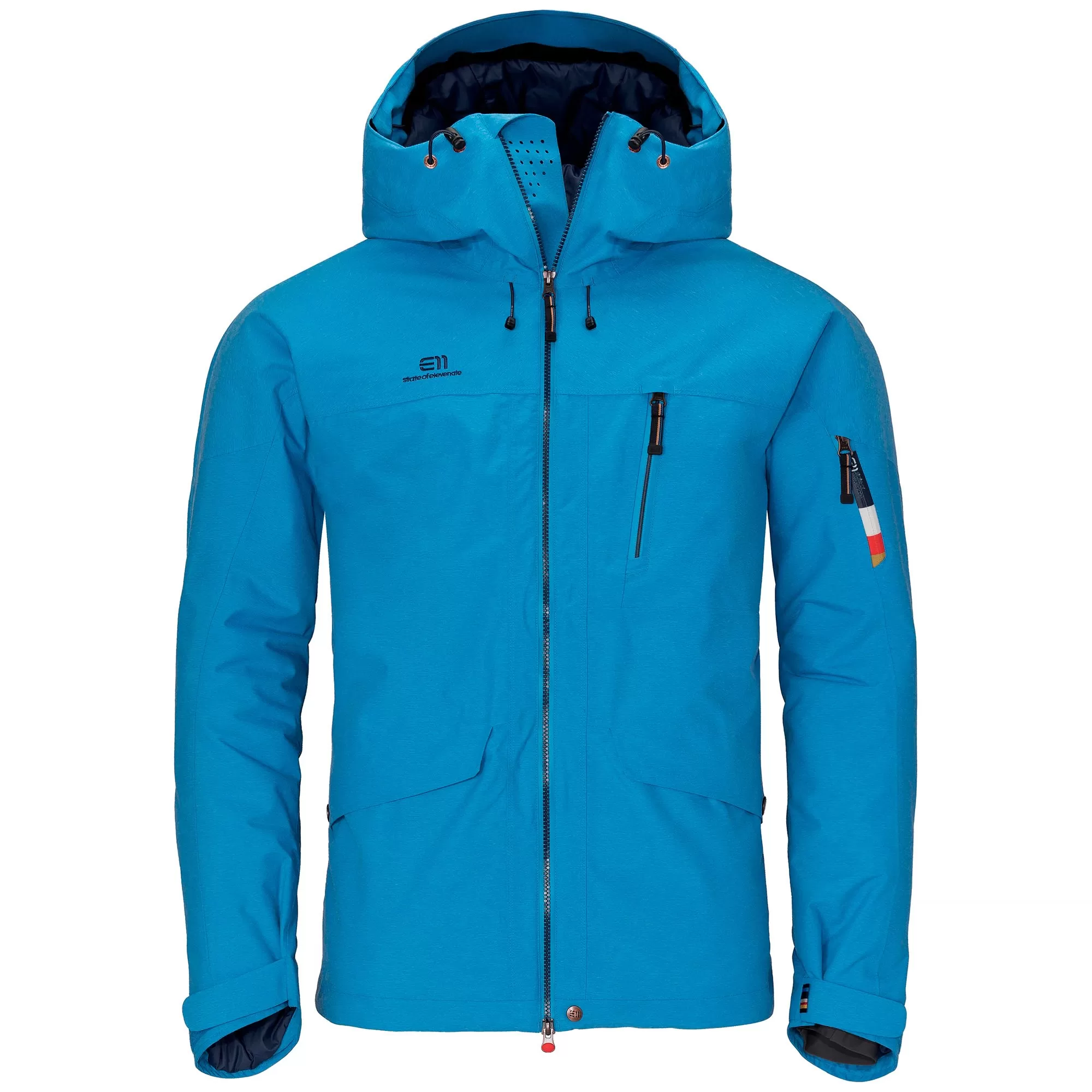 Elevenate Brevent Hardshelljacke Herren L - Active Blue Denim, 2-lagig, isoliert, PFC-frei, wasserdicht 10.000 mm, recycelte Materialien Elevenate Brevent Hardshelljacke Herren L - Active Blue Denim, 2-lagig, isoliert, PFC-frei, wasserdicht 10.000 mm, recycelte Materialien