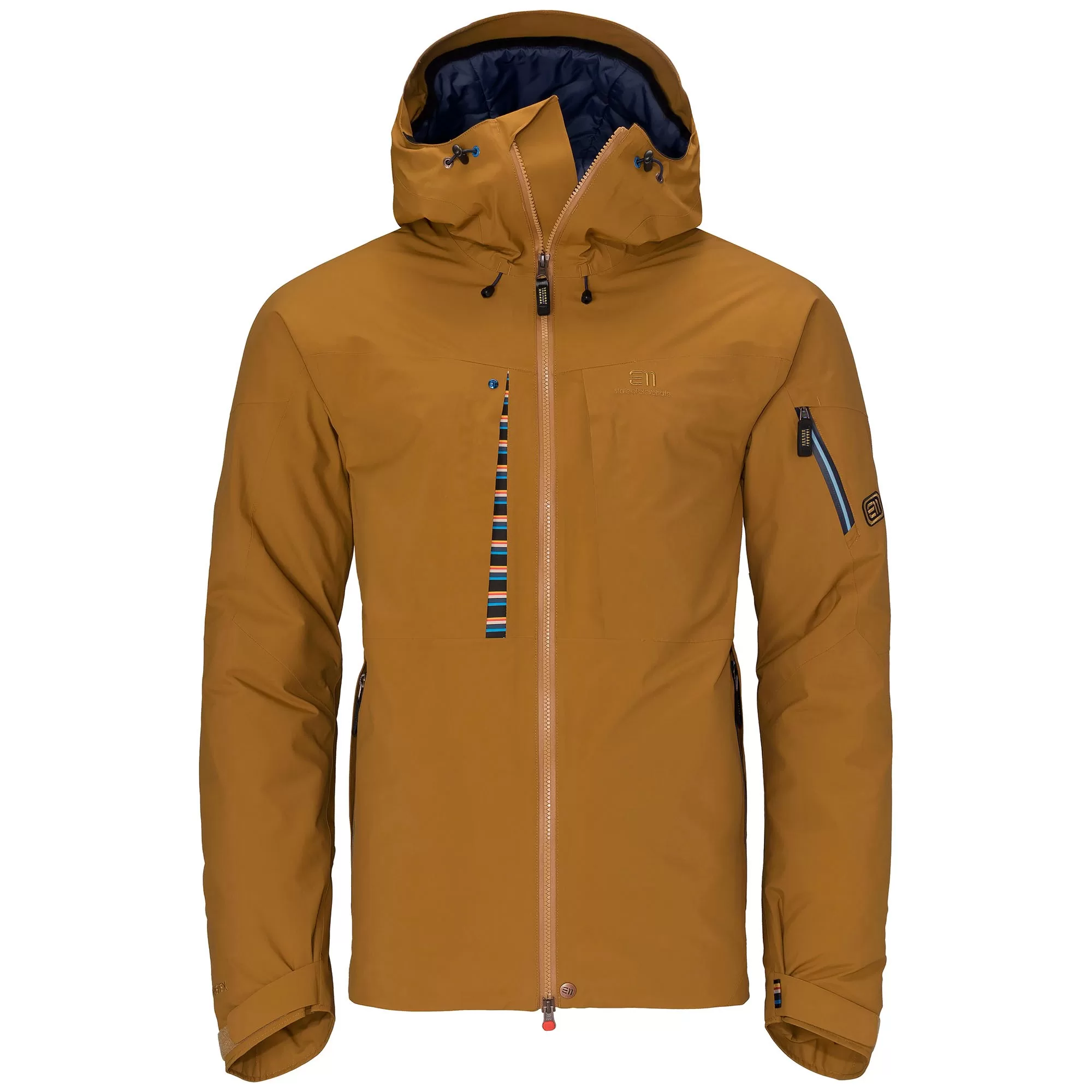 ELEVENATE Creblet Jacket Herren L - Pecan Brown, Gore-Tex Skijacke mit Isolierung, helmtaugliche Kapuze, atmungsaktiv, ideal für Off-Piste Skifahren ELEVENATE Creblet Jacket Herren L - Pecan Brown, Gore-Tex Skijacke mit Isolierung, helmtaugliche Kapuze, atmungsaktiv, ideal für Off-Piste Skifahren