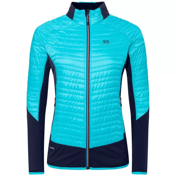 ELEVENATE Damen Hybrid Spring Jacket - Aqua Blue, Größe M, Bluesign-zertifiziert, 80g synthetische Isolierung, Wandern, recyceltes Material ELEVENATE Damen Hybrid Spring Jacket - Aqua Blue, Größe M, Bluesign-zertifiziert, 80g synthetische Isolierung, Wandern, recyceltes Material