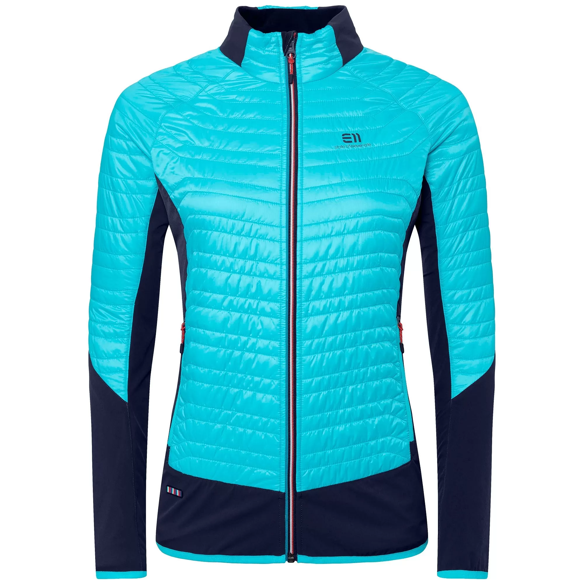 ELEVENATE Damen Hybrid Spring Jacket - Aqua Blue, Größe M, Bluesign-zertifiziert, 80g synthetische Isolierung, Wandern, recyceltes Material ELEVENATE Damen Hybrid Spring Jacket - Aqua Blue, Größe M, Bluesign-zertifiziert, 80g synthetische Isolierung, Wandern, recyceltes Material