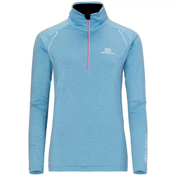 ELEVENATE Métailler Zip Pullover Damen - Größe M, Nordic Blue, schnelltrocknend, elastisch, hoher Kragen, recycelte Materialien ELEVENATE Métailler Zip Pullover Damen - Größe M, Nordic Blue, schnelltrocknend, elastisch, hoher Kragen, recycelte Materialien