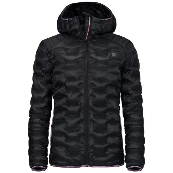 Elevenate Motion Hood Damenjacke - Größe L, Schwarz, synthetische Daune, isolierend, winddicht, ideal für Skisport, 100% recycelte Materialien Elevenate Motion Hood Damenjacke - Größe L, Schwarz, synthetische Daune, isolierend, winddicht, ideal für Skisport, 100% recycelte Materialien