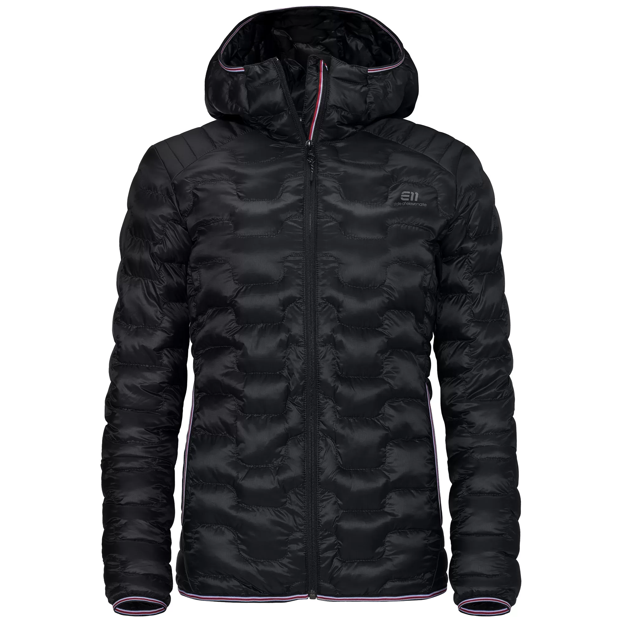 Elevenate Motion Hood Damenjacke - Größe L, Schwarz, synthetische Daune, isolierend, winddicht, ideal für Skisport, 100% recycelte Materialien Elevenate Motion Hood Damenjacke - Größe L, Schwarz, synthetische Daune, isolierend, winddicht, ideal für Skisport, 100% recycelte Materialien
