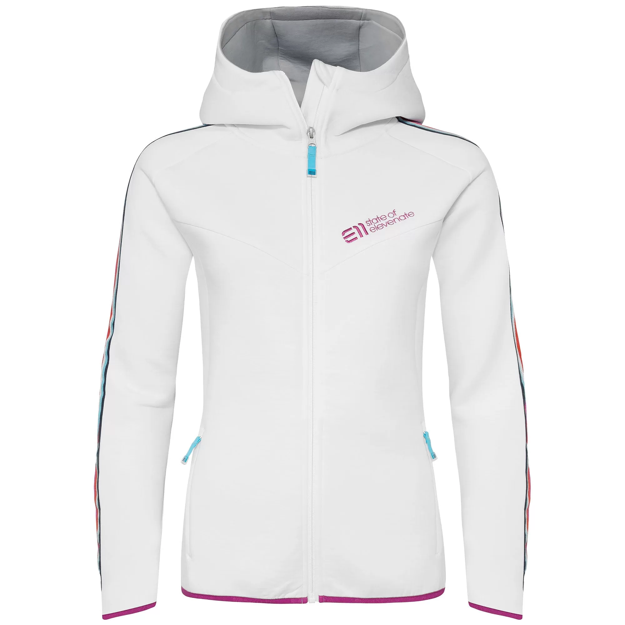 Elevenate Damen Signature Hoodie M, Weiß - Sportlicher Hoodie mit Reißverschluss, elastisch, bequem, ideal für Freizeit & leichte Wanderungen Elevenate Damen Signature Hoodie M, Weiß - Sportlicher Hoodie mit Reißverschluss, elastisch, bequem, ideal für Freizeit & leichte Wanderungen