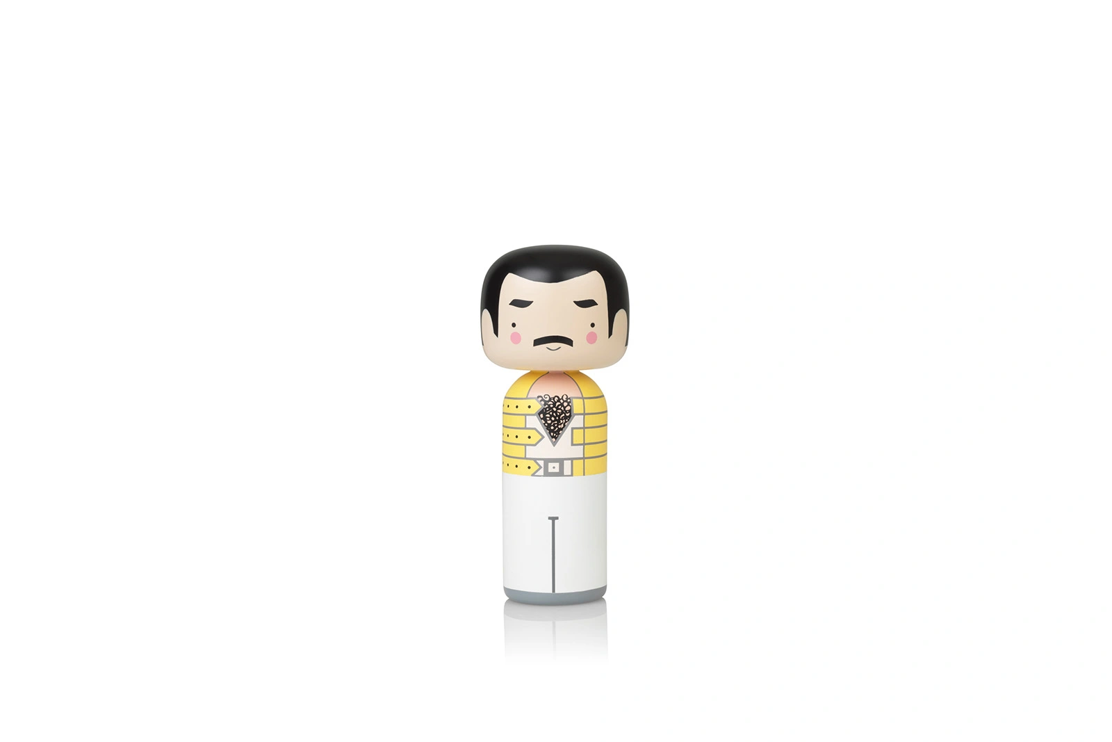 Lucie Kaas Kokeshi Doll Freddie Mercury | Handbemalt | 16,5 cm | Schima Superba Holz | Skurriles Design von Sketch.inc Lucie Kaas Kokeshi Doll Freddie Mercury | Handbemalt | 16,5 cm | Schima Superba Holz | Skurriles Design von Sketch.inc