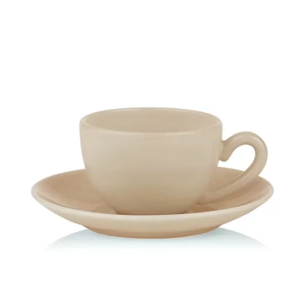 Lucie Kaas Milk Tasse mit Untertasse - Handgefertigtes Opalglas in Almond, 7-teilig, mikrowellen- und spülmaschinenfest, Pastellfarben für festlichen Tisch. Lucie Kaas Milk Tasse mit Untertasse - Handgefertigtes Opalglas in Almond, 7-teilig, mikrowellen- und spülmaschinenfest, Pastellfarben für festlichen Tisch.