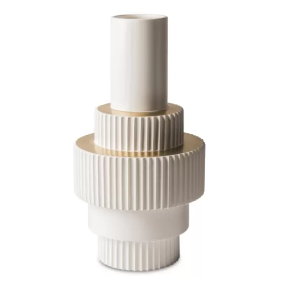 Pols Potten Gear Vase L – Elegante Porzellanvase in Weiß und Gold, Uhrmechanik Design, Kunstwerk für zeitlose Raumgestaltung Pols Potten Gear Vase L – Elegante Porzellanvase in Weiß und Gold, Uhrmechanik Design, Kunstwerk für zeitlose Raumgestaltung