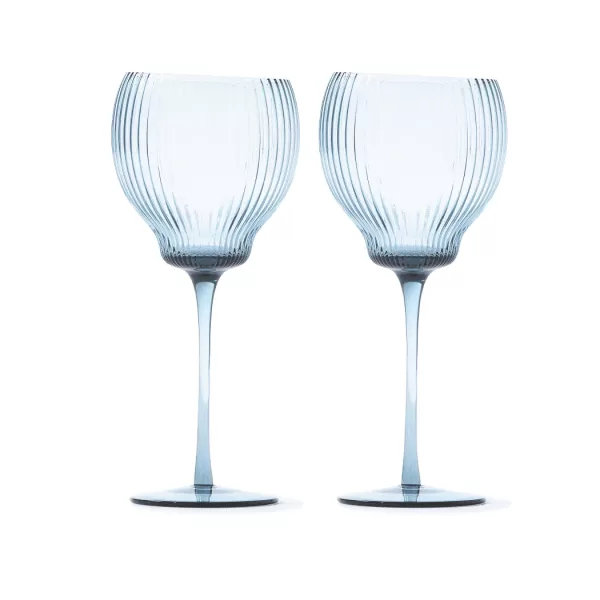 Pols Potten Pum Trinkgläser Set 2er | Dunkelblaue Tumblers | Hochwertige Gläser mit Rillen-Design für luxuriöses Trinkerlebnis Pols Potten Pum Trinkgläser Set 2er | Dunkelblaue Tumblers | Hochwertige Gläser mit Rillen-Design für luxuriöses Trinkerlebnis