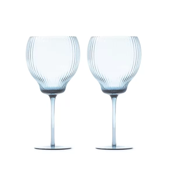 Pols Potten Pum Weingläser Set 2er - Dunkelblau, stilvolle Trinkgläser mit Rillen, luxuriöses Design, hochwertiges Glas, ideal für Genießer Pols Potten Pum Weingläser Set 2er - Dunkelblau, stilvolle Trinkgläser mit Rillen, luxuriöses Design, hochwertiges Glas, ideal für Genießer