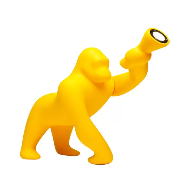 Qeeboo Kong XS Tischleuchte - Gorilla Design, Gelb, verstellbarer Arm, dekorativ für Innenräume, von Stefano Giovannoni Qeeboo Kong XS Tischleuchte - Gorilla Design, Gelb, verstellbarer Arm, dekorativ für Innenräume, von Stefano Giovannoni