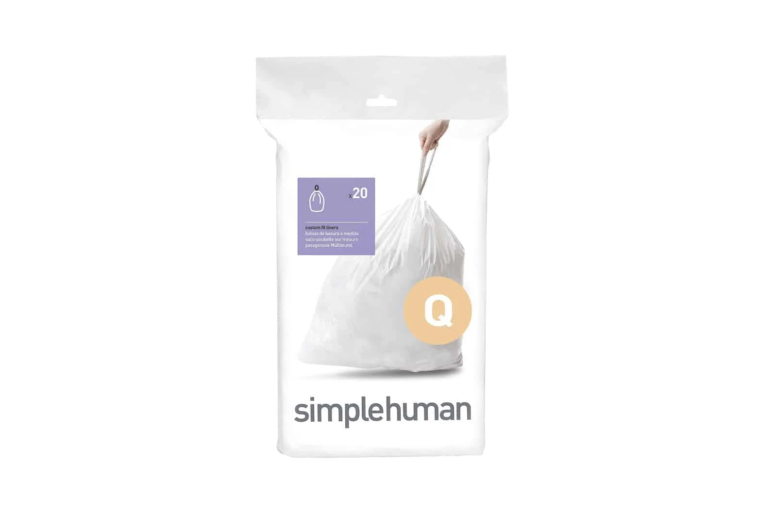 Simplehuman Müllbeutel Code Q, passgenau für Sensor- & Treteimer, starke Doppelnähte, schnelles Entnehmen, 100% rissfest, 30 Stück Simplehuman Müllbeutel Code Q, passgenau für Sensor- & Treteimer, starke Doppelnähte, schnelles Entnehmen, 100% rissfest, 30 Stück