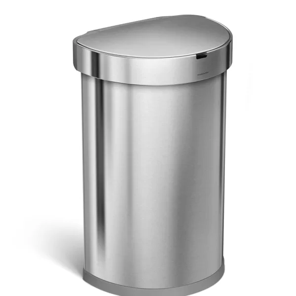 simplehuman Sensorabfalleimer 45L - gebürsteter Edelstahl, automatischer Deckel, geräuscharm, mit Nanosilberbeschichtung, batteriebetrieben simplehuman Sensorabfalleimer 45L - gebürsteter Edelstahl, automatischer Deckel, geräuscharm, mit Nanosilberbeschichtung, batteriebetrieben
