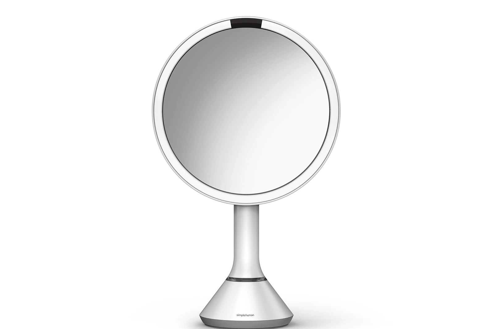 simplehuman Aufladbarer Sensorspiegel mit Touch-Helligkeitsregelung, Edelstahl, 5x Vergrößerung, tru-lux Lichtsystem, kabellos, weiß simplehuman Aufladbarer Sensorspiegel mit Touch-Helligkeitsregelung, Edelstahl, 5x Vergrößerung, tru-lux Lichtsystem, kabellos, weiß