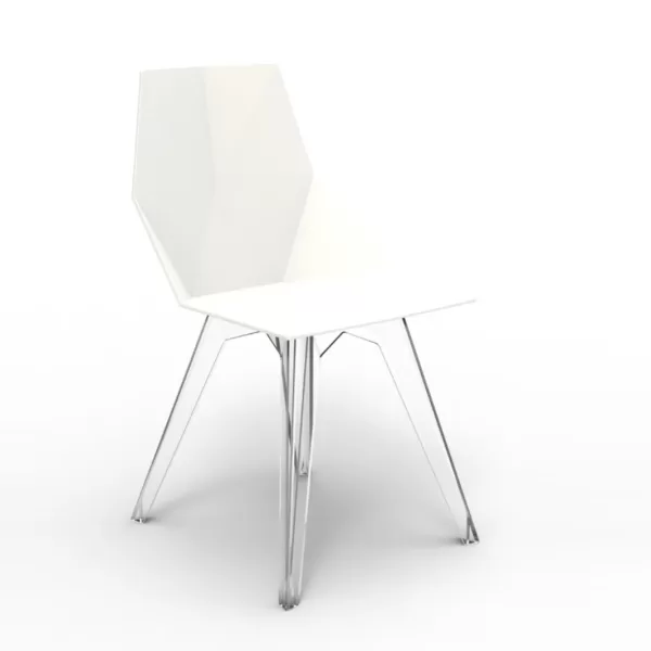 Vondom FAZ Stuhl Weiß matt mit transparenten Beinen – moderner Designstuhl für Innen- und Außenbereich, Ramón Esteve Collection Vondom FAZ Stuhl Weiß matt mit transparenten Beinen – moderner Designstuhl für Innen- und Außenbereich, Ramón Esteve Collection