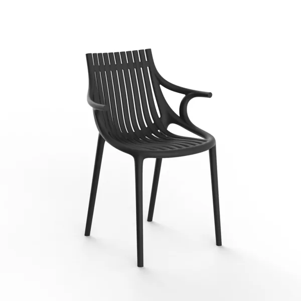 Vondom Ibiza Stuhl mit Armlehnen Schwarz | Designer Eugenie Quitllet | 100% recycelbar & UV-beständig | Eleganter Gartenmöbel für Terrasse Vondom Ibiza Stuhl mit Armlehnen Schwarz | Designer Eugenie Quitllet | 100% recycelbar & UV-beständig | Eleganter Gartenmöbel für Terrasse