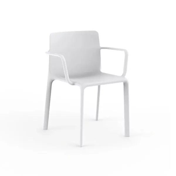 Vondom Kes Stuhl mit Armlehnen - Weiß, stapelbar, UV-beständiges Polypropylen, modernes Design von Gabriele & Oscar Buratti, ideal für Innen- und Außenbereich Vondom Kes Stuhl mit Armlehnen - Weiß, stapelbar, UV-beständiges Polypropylen, modernes Design von Gabriele & Oscar Buratti, ideal für Innen- und Außenbereich