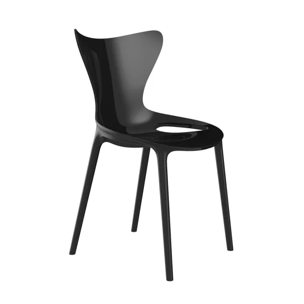 Vondom LOVE Stuhl Schwarz lackiert - Komfortabler, UV-beständiger Designerstuhl aus recyceltem Kunststoff für Innen & Außen, 53x51x87 cm Vondom LOVE Stuhl Schwarz lackiert - Komfortabler, UV-beständiger Designerstuhl aus recyceltem Kunststoff für Innen & Außen, 53x51x87 cm