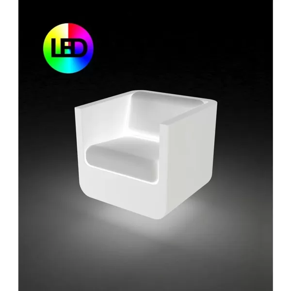 Vondom Ulm Loungesessel matt Eisfarbe mit LED RGBW – wetterfest, ergonomisch, 100% recycelbar, für Innen- & Außenbereich Vondom Ulm Loungesessel matt Eisfarbe mit LED RGBW – wetterfest, ergonomisch, 100% recycelbar, für Innen- & Außenbereich