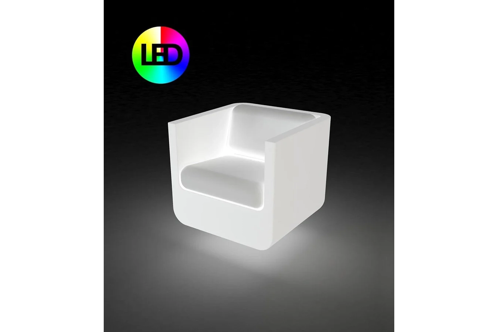 Vondom Ulm Loungesessel matt Eisfarbe mit LED RGBW – wetterfest, ergonomisch, 100% recycelbar, für Innen- & Außenbereich Vondom Ulm Loungesessel matt Eisfarbe mit LED RGBW – wetterfest, ergonomisch, 100% recycelbar, für Innen- & Außenbereich
