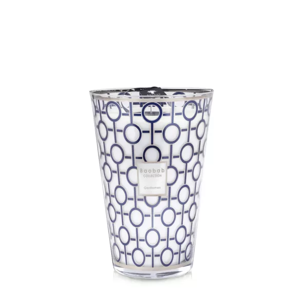 Baobab Gentlemen Duftkerze Max 35 - Maskuliner Duft mit Rum, Safran & Labdanum, Marineblau mit Platinrand, Geschenkidee, Handgefertigt Baobab Gentlemen Duftkerze Max 35 - Maskuliner Duft mit Rum, Safran & Labdanum, Marineblau mit Platinrand, Geschenkidee, Handgefertigt