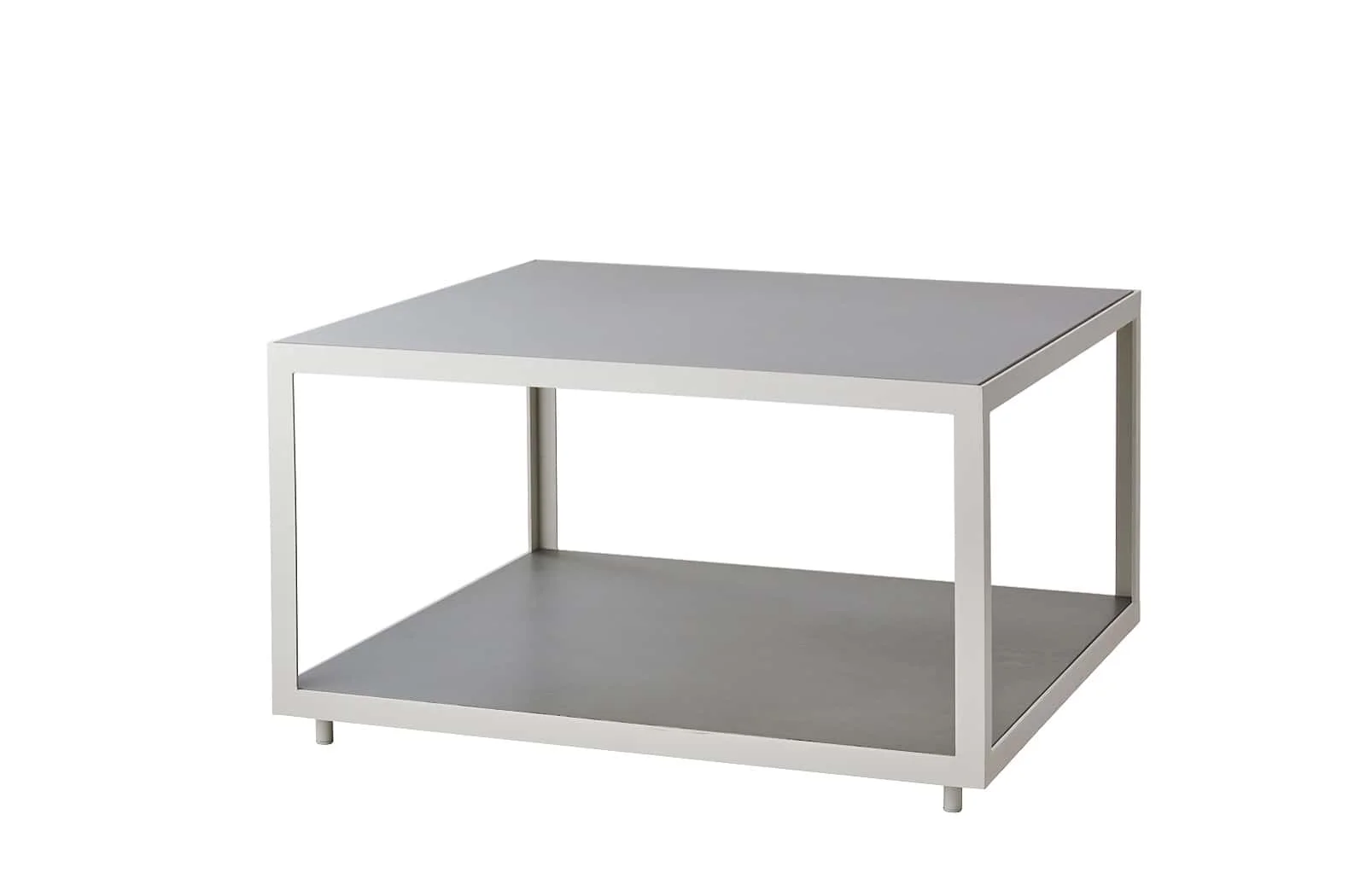 Cane-line Level Couchtisch groß 79x79 cm | Keramikplatte Light Grey | Weißer Aluminiumrahmen | Minimalistisches Design Cane-line Level Couchtisch groß 79x79 cm | Keramikplatte Light Grey | Weißer Aluminiumrahmen | Minimalistisches Design