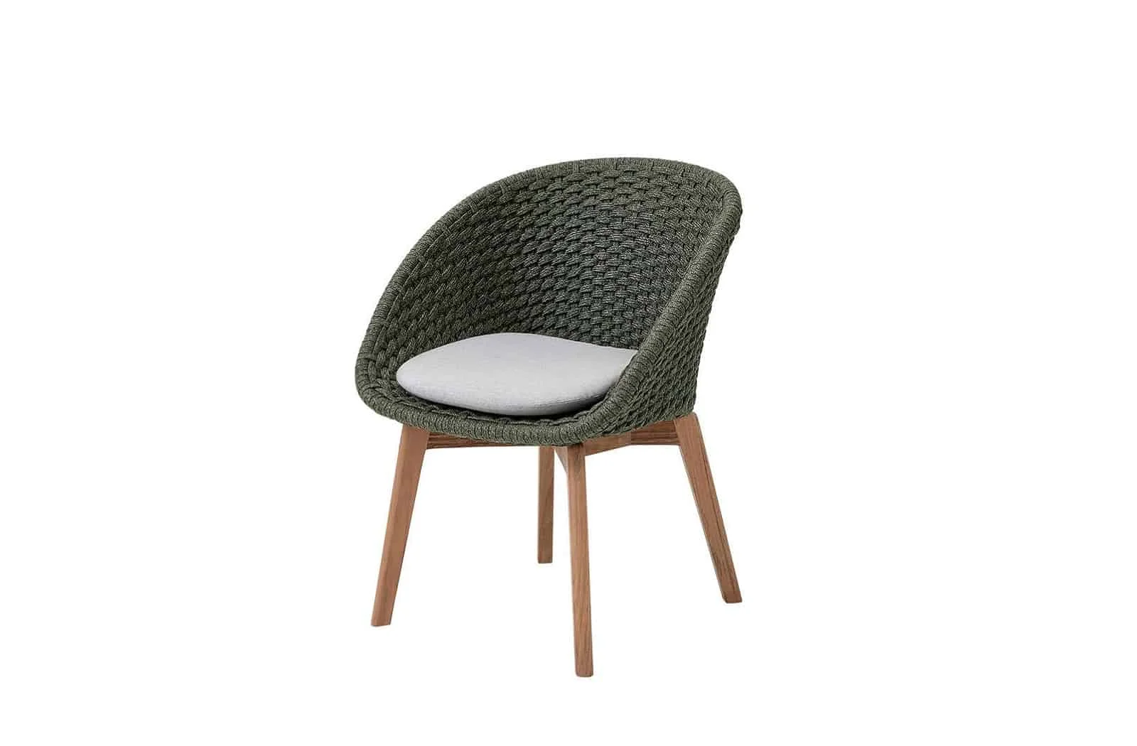 Cane-line Peacock Gartenstuhl Dark Green mit Teakholzbeinen & Natté-Kissen – Wetterfest, modern, gemütlich, 61x61x81 cm, robustes Design Cane-line Peacock Gartenstuhl Dark Green mit Teakholzbeinen & Natté-Kissen – Wetterfest, modern, gemütlich, 61x61x81 cm, robustes Design