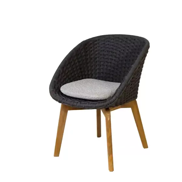 Cane-line Peacock Gartenstuhl Dark Grey mit Teakholzbeinen | Wetterfest, modern, bequem, UV-beständig, 61x61x81 cm, ideal für den Außenbereich Cane-line Peacock Gartenstuhl Dark Grey mit Teakholzbeinen | Wetterfest, modern, bequem, UV-beständig, 61x61x81 cm, ideal für den Außenbereich
