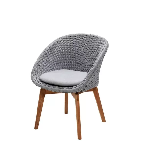 Cane-line Peacock Gartenstuhl Light Grey mit Teakholzbeinen | Wetterfest, Modern, Pflegeleicht, 61x61x81 cm, Bequem & Robust Cane-line Peacock Gartenstuhl Light Grey mit Teakholzbeinen | Wetterfest, Modern, Pflegeleicht, 61x61x81 cm, Bequem & Robust