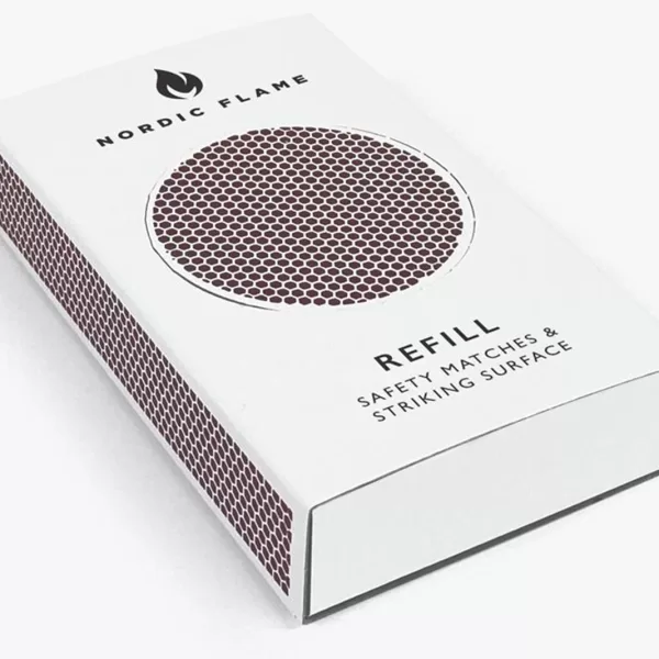 Nordic Flame Refill Schachtel mit langen Streichhölzern – ca. 50 Sicherheits-Streichhölzer, hergestellt in Schweden, inklusive Reibefläche Nordic Flame Refill Schachtel mit langen Streichhölzern – ca. 50 Sicherheits-Streichhölzer, hergestellt in Schweden, inklusive Reibefläche