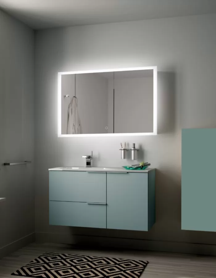 Novoline LED-Spiegel 650x730mm mit Spiegelheizung & Multifunktionsanzeige, indirekte/direkte Beleuchtung, modernes Design Novoline LED-Spiegel 650x730mm mit Spiegelheizung & Multifunktionsanzeige, indirekte/direkte Beleuchtung, modernes Design