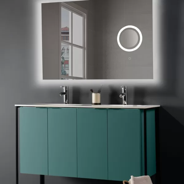 Novoline LED-Spiegel 800x700mm mit Vergrößerungsglas, indirekter Beleuchtung - modernes Design für stilvolle Wohnräume Novoline LED-Spiegel 800x700mm mit Vergrößerungsglas, indirekter Beleuchtung - modernes Design für stilvolle Wohnräume