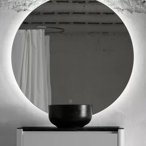 Novoline Rundspiegel 60 cm mit indirekter LED-Beleuchtung – dekorativ, modernes Design, ohne Spiegelheizung, Multifunktionsanzeige + Audiozeit Novoline Rundspiegel 60 cm mit indirekter LED-Beleuchtung – dekorativ, modernes Design, ohne Spiegelheizung, Multifunktionsanzeige + Audiozeit