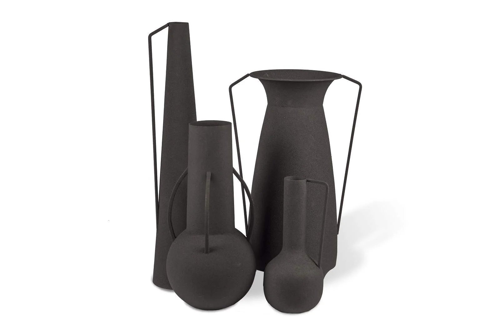 Pols Potten Roman Vasen Set 4er - Antike schwarze Deko Vasen aus Eisen, handgefertigt, modernes Design, dekorativ, nicht wasserbeständig Pols Potten Roman Vasen Set 4er - Antike schwarze Deko Vasen aus Eisen, handgefertigt, modernes Design, dekorativ, nicht wasserbeständig