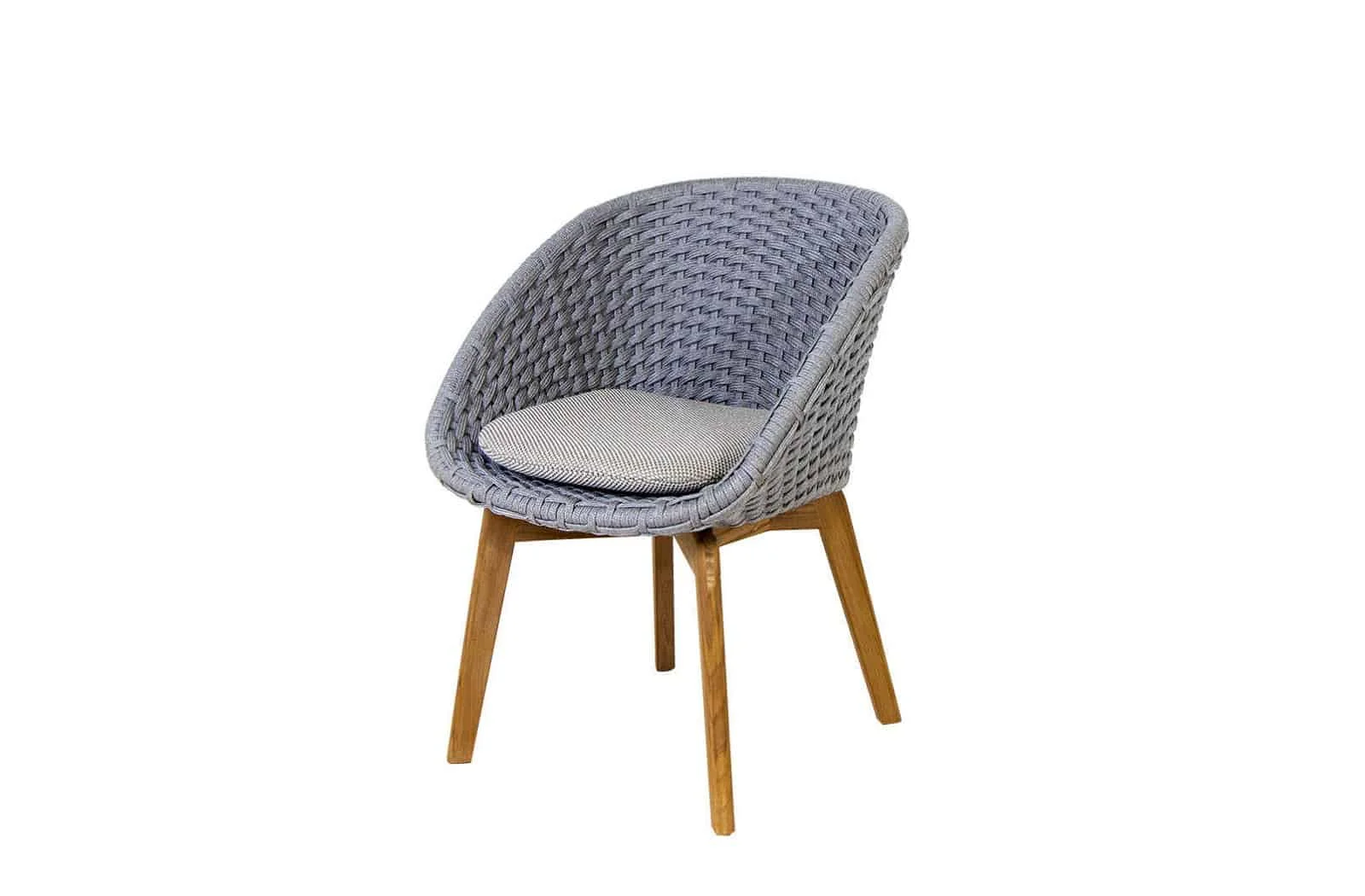 Cane-line Peacock Gartenstuhl Light Grey mit Teakholzbeinen | Wetterfest & Pflegeleicht | Modernes Design für den Außenbereich Cane-line Peacock Gartenstuhl Light Grey mit Teakholzbeinen | Wetterfest & Pflegeleicht | Modernes Design für den Außenbereich