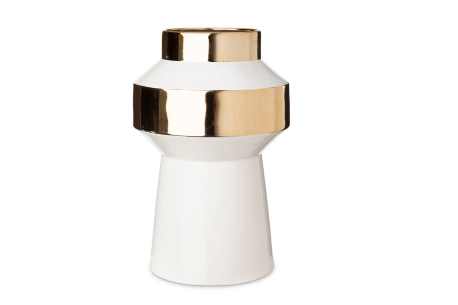 Pols Potten Object Vase M | Ikonisches Memphis Design | Elegante weiße & goldene Glasur | Handwerkskunst & zeitlose Formgebung Pols Potten Object Vase M | Ikonisches Memphis Design | Elegante weiße & goldene Glasur | Handwerkskunst & zeitlose Formgebung