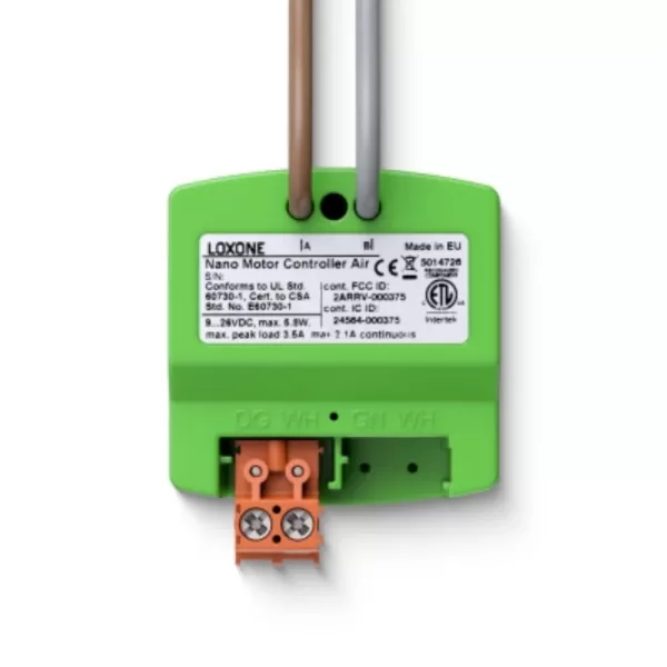 Loxone Nano Motor Controller Air – Kompaktes Unterputzmodul für Gleichstrommotoren, PWM-Dimmer, 3 Betriebsarten, 2,1A, einfache Installation Loxone Nano Motor Controller Air – Kompaktes Unterputzmodul für Gleichstrommotoren, PWM-Dimmer, 3 Betriebsarten, 2,1A, einfache Installation