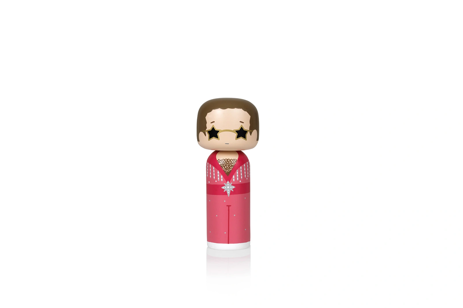 Lucie Kaas Kokeshi Puppe Elton Pink - Handbemalt, Größe S (14,5 cm) aus Schima Superba - Ikonische Designfigur von Sketch.inc Lucie Kaas Kokeshi Puppe Elton Pink - Handbemalt, Größe S (14,5 cm) aus Schima Superba - Ikonische Designfigur von Sketch.inc