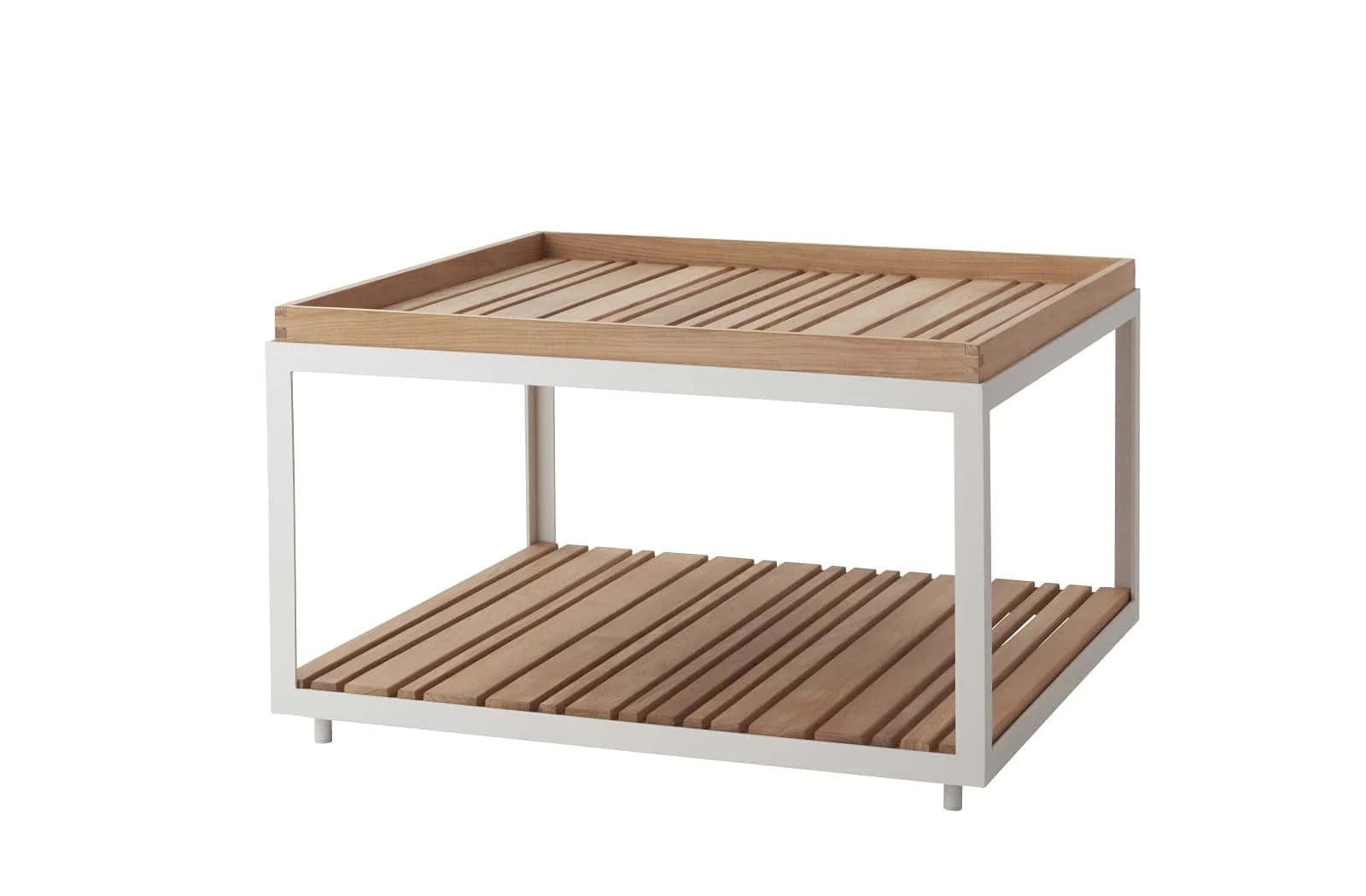 Cane-line Level Großer Couchtisch 79x79 cm aus Teak & Weißem Aluminium – Minimalistisches Design, Vielseitig Einsetzbar, Pflegeleicht Cane-line Level Großer Couchtisch 79x79 cm aus Teak & Weißem Aluminium – Minimalistisches Design, Vielseitig Einsetzbar, Pflegeleicht