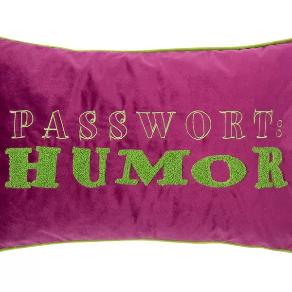 pad LETTERS | Kissenhülle 30 x 50 cm | Grün-Hot Pink | Passwort Humor