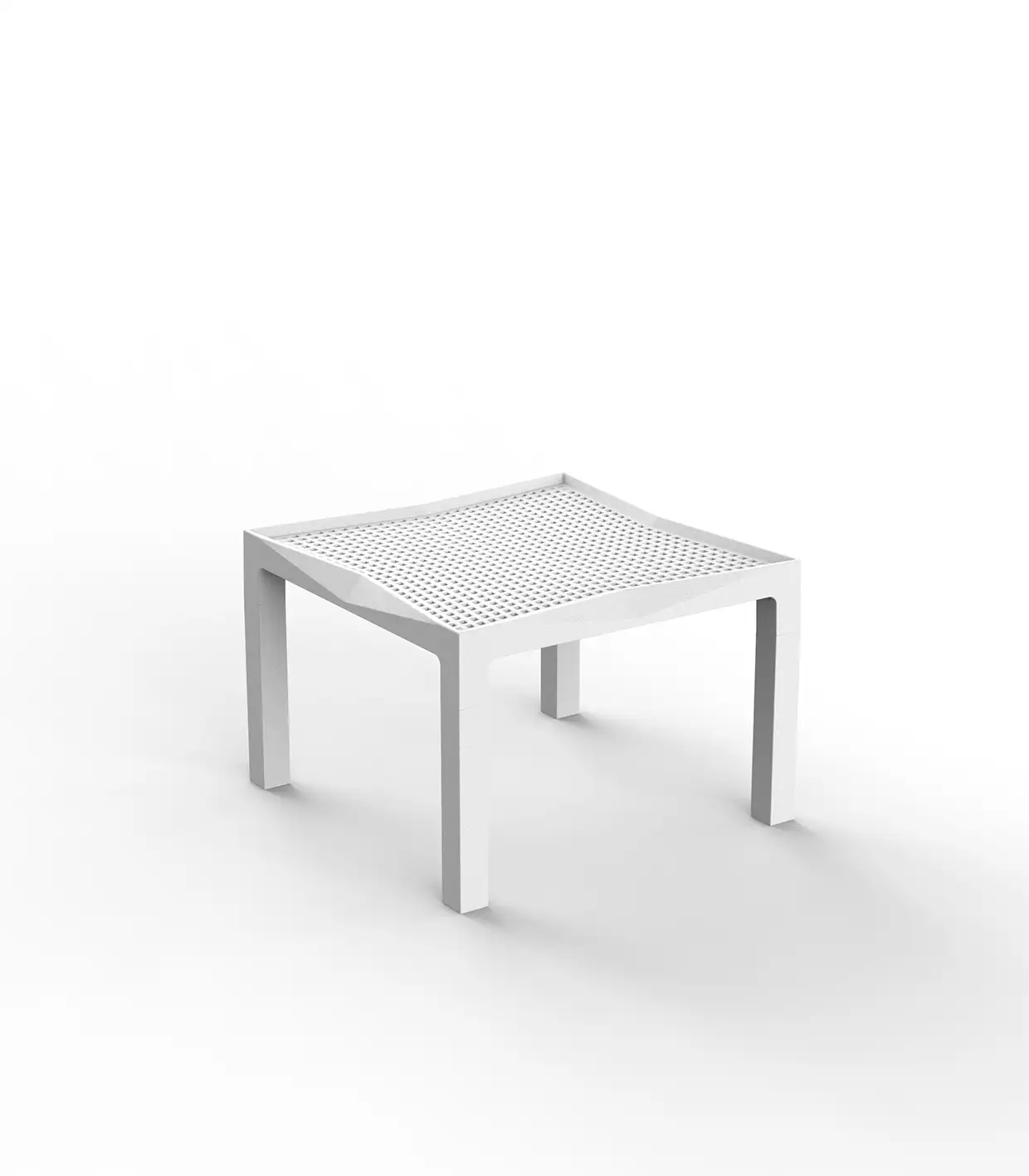 Vondom Voxel Beistelltisch Weiß - Moderner Designertisch von Karim Rashid, geometrisches, wetterbeständiges Kunststoff, 28 cm hoch, 42 cm breit Vondom Voxel Beistelltisch Weiß - Moderner Designertisch von Karim Rashid, geometrisches, wetterbeständiges Kunststoff, 28 cm hoch, 42 cm breit