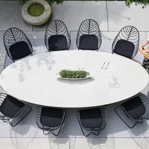 Novoline CONIX/FOLIA Outdoor Tischszene – 1x runder Tisch & 6x Stühle, Beton & Edelstahl, elegant & komfortabel, ROYAL BOTANIA Novoline CONIX/FOLIA Outdoor Tischszene – 1x runder Tisch & 6x Stühle, Beton & Edelstahl, elegant & komfortabel, ROYAL BOTANIA