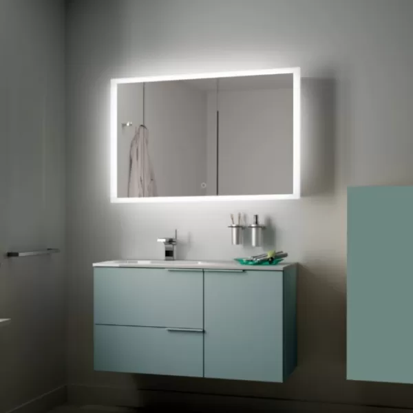 Novoline LED-Spiegel 650x730mm mit Spiegelheizung & Multifunktionsanzeige - Indirekte/Direkte Beleuchtung, elegantes Design für Ihr Zuhause Novoline LED-Spiegel 650x730mm mit Spiegelheizung & Multifunktionsanzeige - Indirekte/Direkte Beleuchtung, elegantes Design für Ihr Zuhause