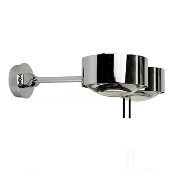 Top Light Puk Maxx Wing Twin Wall LED Wandlampe - Chrome, 600mm Arm, drehbare Köpfe, moderne Innenraumbeleuchtung, individuell einstellbar